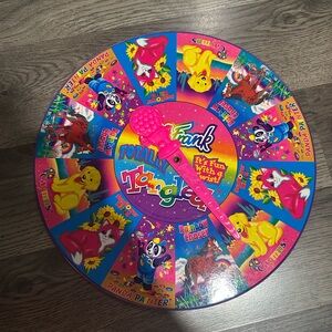 Vintage Lisa Frank Totally Tangled Spinner Game (board only)- Pink, Blue, Yellow